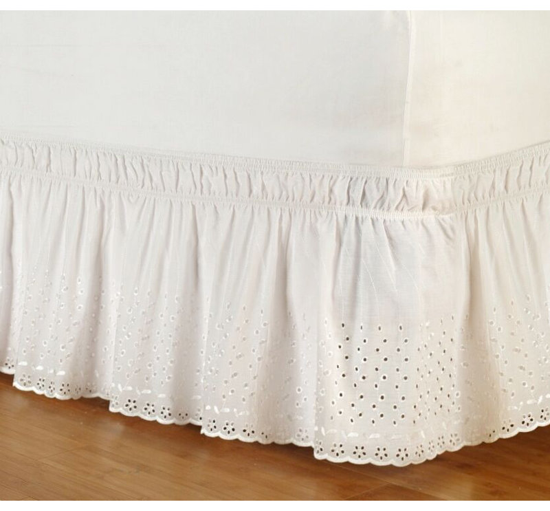 Dainty Home Eyelet Wrap Around 14" Bed Skirt & Reviews Wayfair